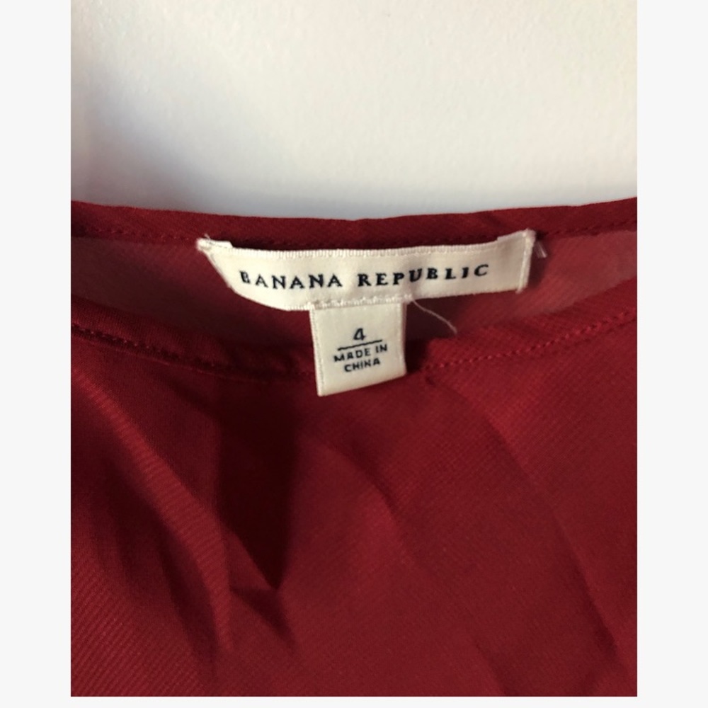 Banana Republic Red Polka Dot Blouse & Cami Size 4 - Picture 6 of 8